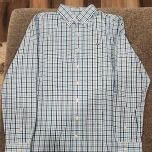 Vineyard Vines Kids Plaid Button Down Shirt - Blue and Green